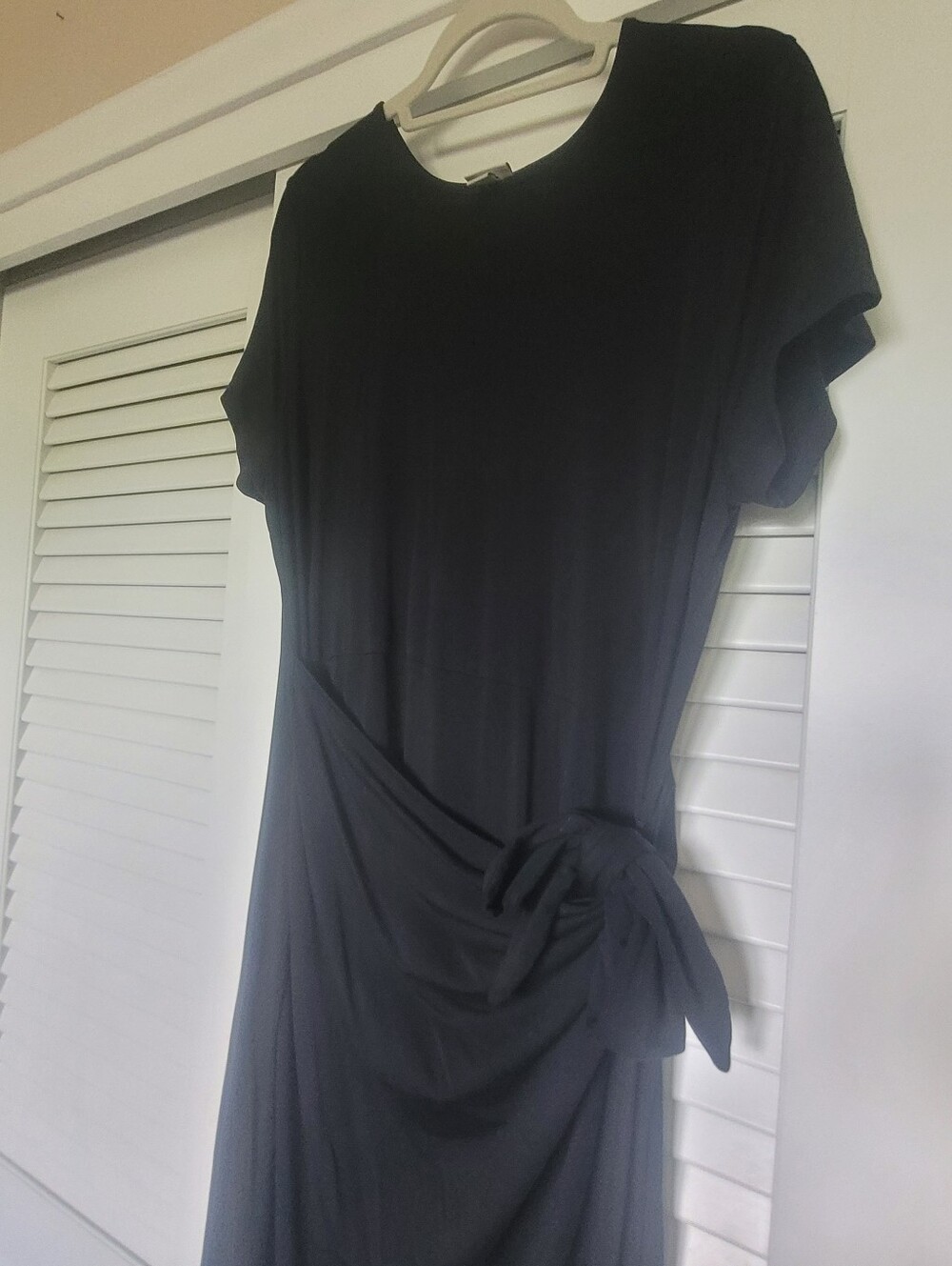 a new day Black Side-Ruched Midi Dress XL